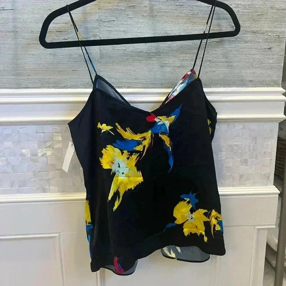 NWT new Anthropologie equipment Lexi ruched cami black medium sleeveless top - Picture 14 of 17